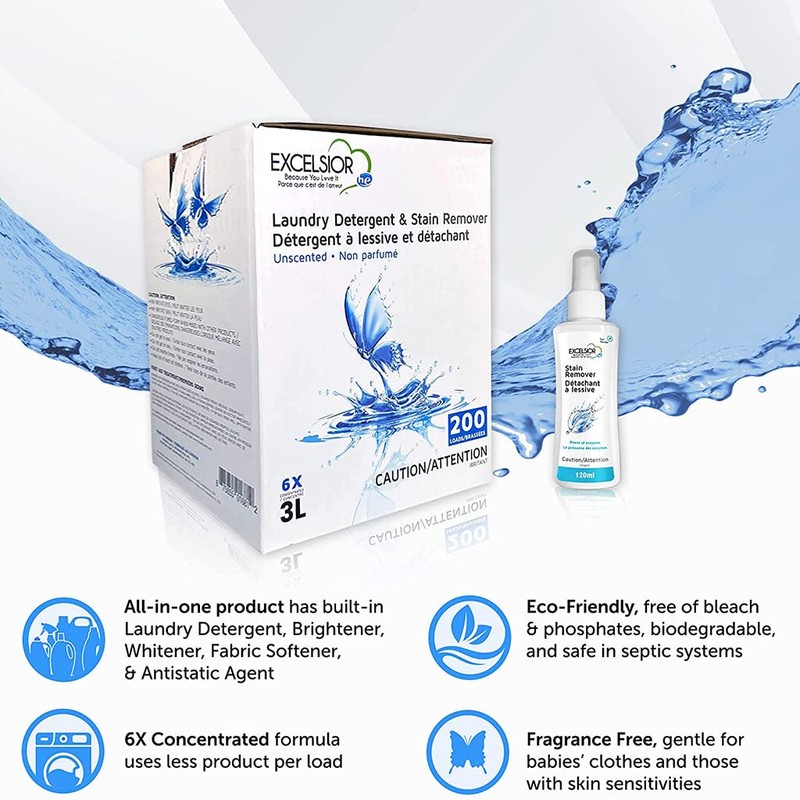 Excelsior - Laundry Detergent with Eco Bottle- Concentrated Liquid -