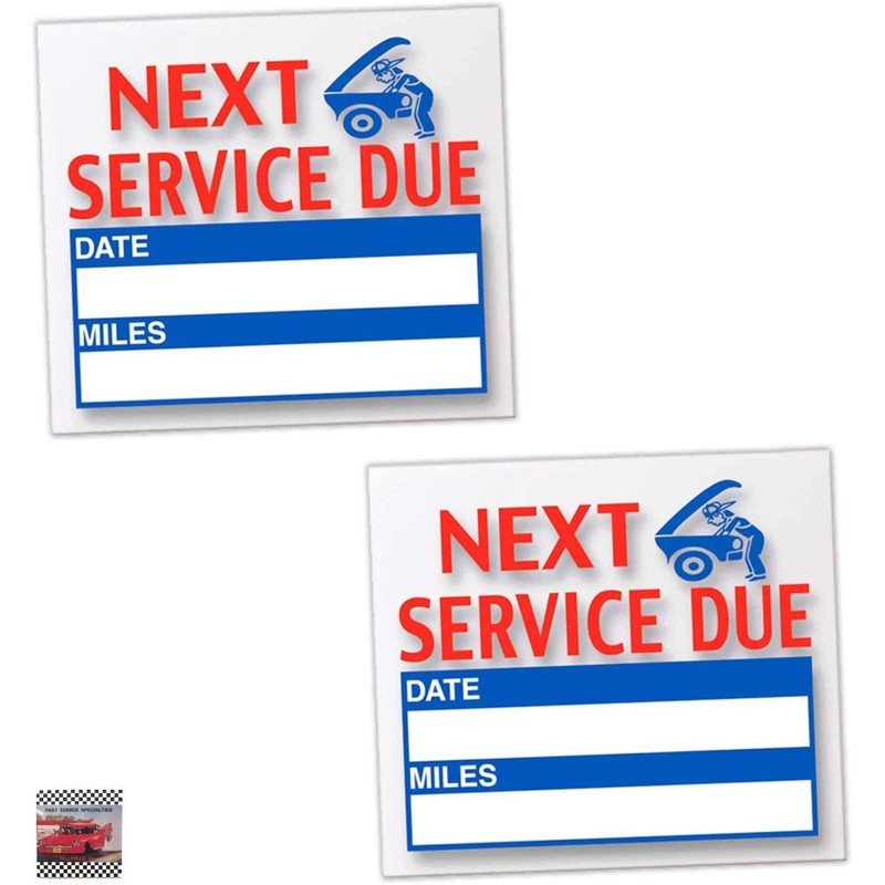 FESCO Next Service Due Reminder Static Cling Window Stickers Oil