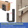 KOMOHOM 2x4 Door Barricade Brackets for Wood, U-Shaped Security Brackets