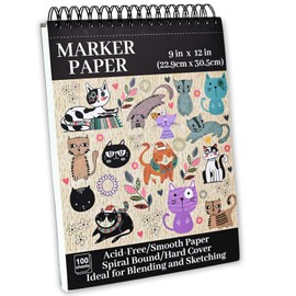Ilyever Sketch Book for Kids, 9" x 12"Sketchbook,100 Sheets Drawing Paper Pad,Top Spiral Bound Sketch Pad,Art Supplies Ideal for Kids,Teens & Adults