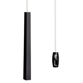 sleeklight Light Pull Cord, String and Handle. Slimline, Subtle Cube Minimalist Design in a choice of Silver, Black and Gold. (Jet Black)