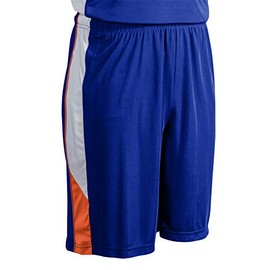 Champro Rebel Polyester Basketball Short, Youth Small, Royal, Orange, White