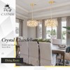 CATINER Modern Gold Crystal Chandeliers, Small Semi Flush Mount Chandelier