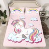 Loussiesd Children's Fitted Sheet 90 x 200 cm Girls Unicorn