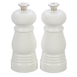 Le Creuset Petite Salt and Pepper Mill Set, 5" x 2" each, White