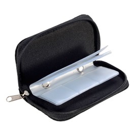 KING OF FLASH Black Small Zip Up 18 x SD/SDHC & 4x CF Compact Flash Memory Card Holder Protector Pouch Bag Case