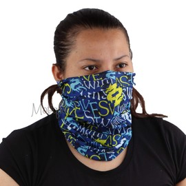 Seamless Face Mask Neck Gaiter Tube - Blue Swim