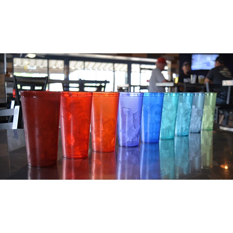 Party Outlaw Orange Plastic Cup Tumblers 6 Pc 20oz Lightweight,