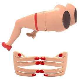 lumitrail 2 Pairs Fun Sunglasses Pack, Novelty Funny Sunglasses with Finger/Leg Shaped Designs for Party