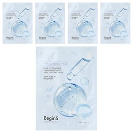 Begins by Jeong Saem Mool Blue Hydrangea Hyaluronic Acid Moisture Mask, 1 Piece / 비긴스바이정샘물 블루 수국 히알루론산 수분 마스크, 1개