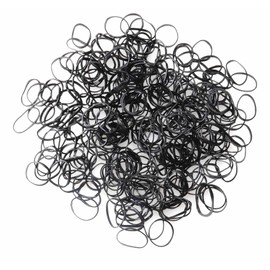 Ruwado 300 Pcs Black Rubber Band Elastic Mini Ponytail Holder Small No Crease Soft Hair Ties Accessories for Baby Girls Women Toddler Kids Ponytail Dreadlock Wedding Children Hairstyle (Black)