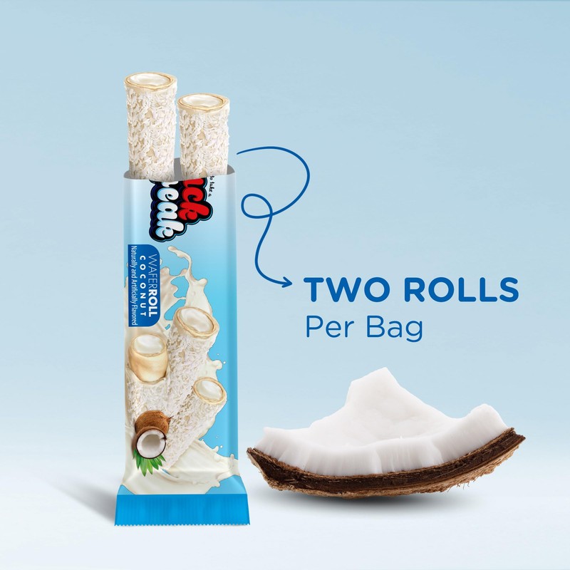 Snack Break Coconut Rolled Wafers, Individually Wrapped, Wafer Rolls with