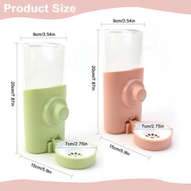 Automatic Drinking Bottle Rabbit 2 Pieces 600 ml Rabbit Drinking Bottle Hanging Pet Water Dispenser for Guinea Pigs Chinchillas Hedgehog Ferret Hamster Accessories