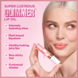 REVLON Super Lustrous Glimmer Lip Oil, Moisturizing & Tinted, Shiny Finish, Made with Plant-Based Squalane, 009 Boiling Point, 0.13 fl oz
