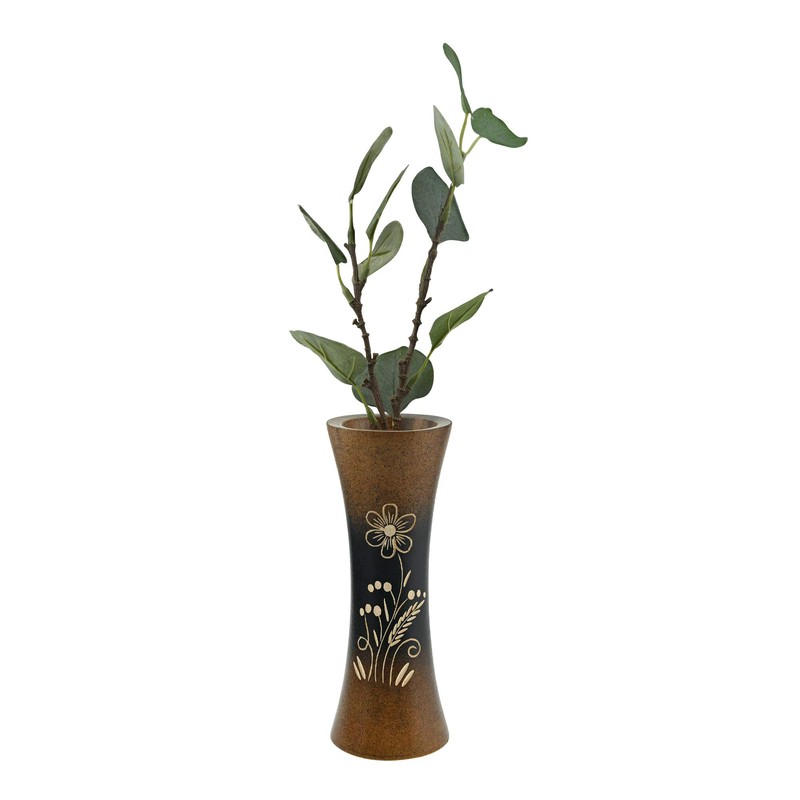 AeraVida Trendy Luxury Bloom Mango Tree Brown Wood Flower Vase