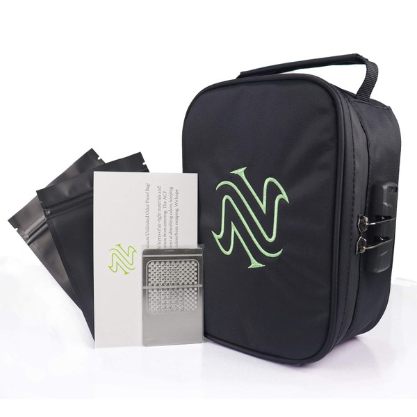 Zenzational MedZenBag, Odor Proof Bag with Combination Lock, Medicine Storage Container, Activated Carbon Lining, Waterproof Stash Bag