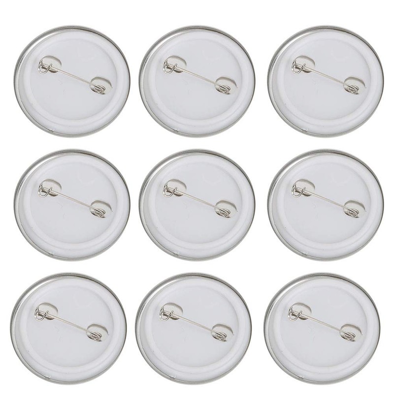 Badge Pin Button Parts , Round Acrylic Clear Metal Shells