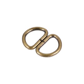 sourcing map Metal D Ring 0.39"(10mm) D-Rings Buckle for Hardware Bags Belts Craft DIY Accessories Bronze Tone 50pcs
