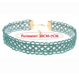 Teensery 10Pcs Womens Choker Necklaces Assorted Color Lace Charm Stretch Gothic Tattoo Chokers Necklace Set