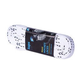(300 cm - 118 inch, White) - Kaps Professional Ice Hockey Skate Laces Waxed, Inline Roller Blading Skating, Quality Cotton, Made in Europe