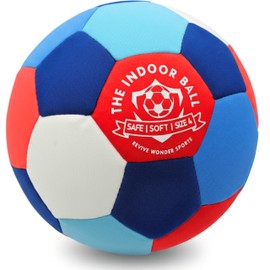 Revive Wonder The Indoor Ball - Soft & Safe Indoor Soccer Ball, Size 4 - Essential Soft Ball for Silent Dribble, Juggling, Training - Fun Silent Soccer for Girls Boys - RedWhiteBlue