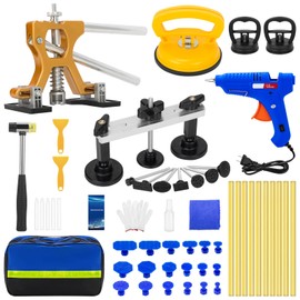 Sigoobal Dent Puller Kit, Paintless Dent Removal Kit with Golden Lifter, Bridge Puller, Suction Cup for Car Dent Remove, Dent Puller Tools for Car Refrigerator Door Ding Repair