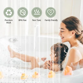 Seenus Extra Long Clear Shower Curtain Liner with 3 Large Magnets, 72 x 84 inch Waterproof PEVA Plastic Shower Curtain with 12 Hooks, Bathroom Inner Shower Curtain Liner Transparent