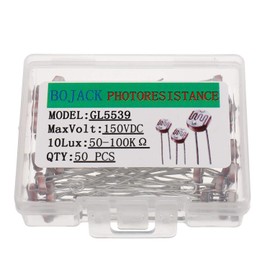 BOJACK 50 PCS Photoresistance 5 mm Photo Light Sensitive Resistor LDR GM5539 GL5539