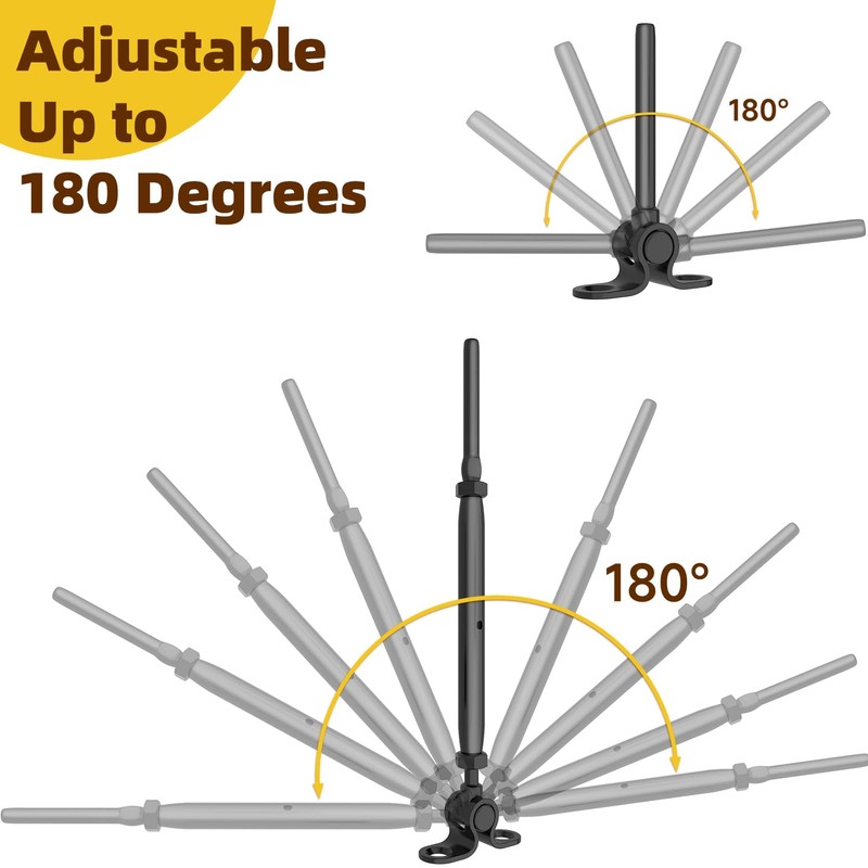 Toscoco 20 Pack 1/8" Black Cable Railing Kit - 180