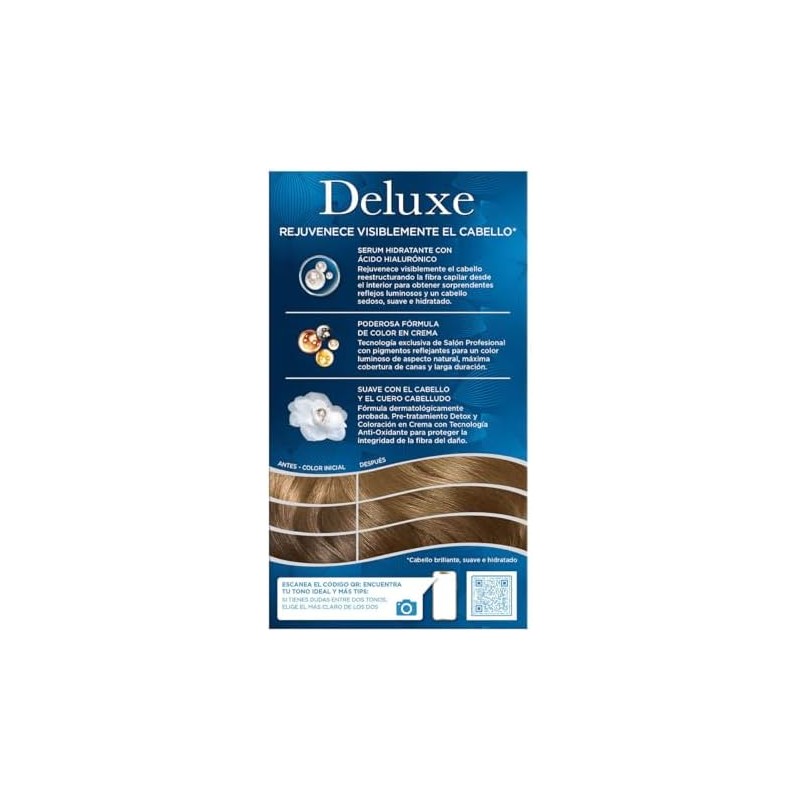 Wella Deluxe, Tinte Permanente 7 Rubio Medio Natural, 207 G