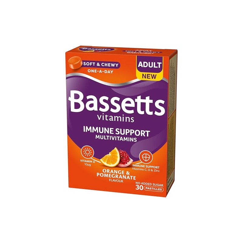 Bassetts Adult Immune Support Multivitamins Orange & Pomegranate 30 Gummies