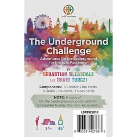 LudiCreations: The Underground Challenge: London/Berlin - Solo Mini-Expansion for On The Underground, Train Board Game, Ages 14+, 1 Player, 60 Min