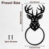 MAYJOYDIY Deer Head Towel Ring Metal Elk Antlers Wall Decoration