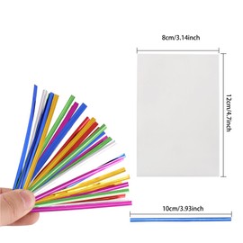 CCINEE 100 Pack Clear Cellophane Treat Bags with 120 pcs Twist Ties in 6 Colors for Christmas New Year Wedding Party Use, 3”x4”