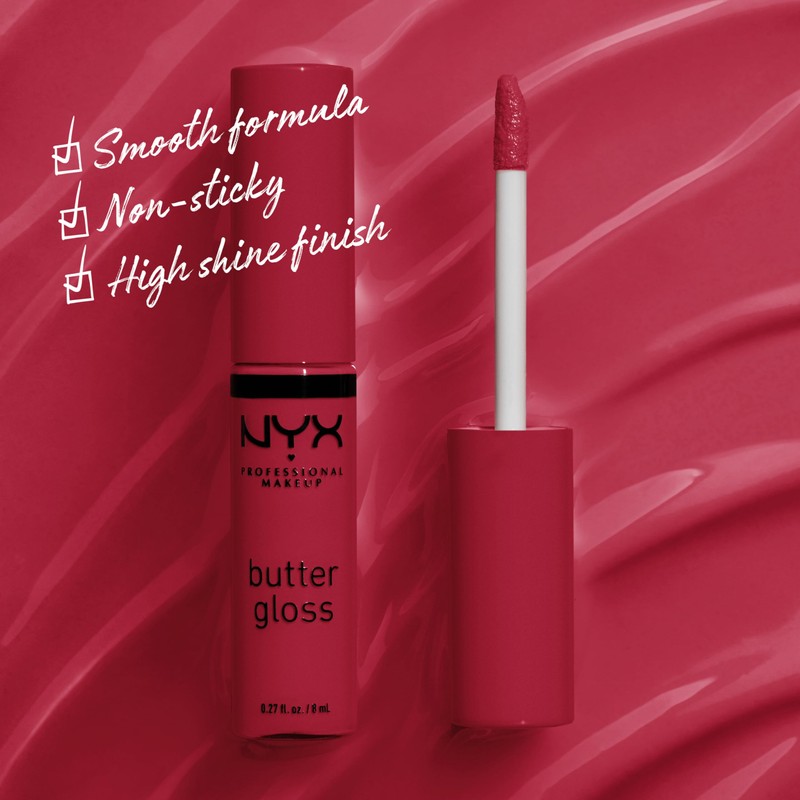 NYX PROFESSIONAL MAKEUP Butter Gloss, Non-Sticky Lip Gloss - Red