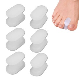 KOAHDE Abstandshalter für Zehen, weiches Gel, Standard-Abstandhalter für Zehen, überlappende Zehen, Spreizer, Zehenspreizer aus Silikon, Zehenspreizer aus Gel, 6 Stück