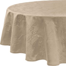 Erwin Müller Arnsberg Sand Series Table Linen, Tablecloth with Jacquard Pattern, Round Size: 160 cm Diameter, Robust Fabric, Easy to Iron and Long Lasting (Other Colours, Sizes)