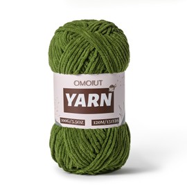 Plush Chenille Chunky Crochet Yarn - Baby Yarn for Crocheting Soft - Velvet Yarns Knitting for Blankets Crafts - Fluffy Amigurumi Yarns 100g / 131yd (Pine Green)