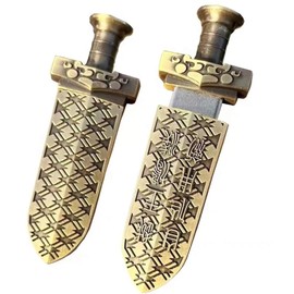 Lyqqine Metal USB Drive Weapon Shape Ancient Chinese Bronze Fish Intestines Sword USB Drive Dragon Shape 128GB (Bronze Sword 128GB)