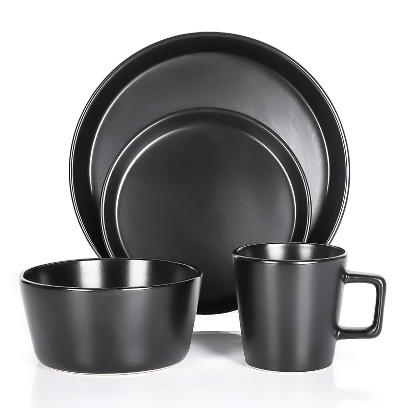 GOOD ALWAYS Plates and Bowls Sets, 16 Pieces Dinnerware Sets,