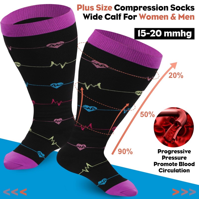 Ancrina Plus Size Compression Socks for Women & Men Wide