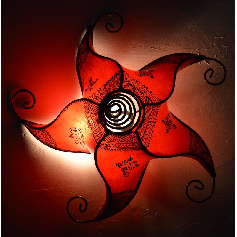 Treasures Of Morocco Moroccan Lamps & Sconces Handmade Leather Henna