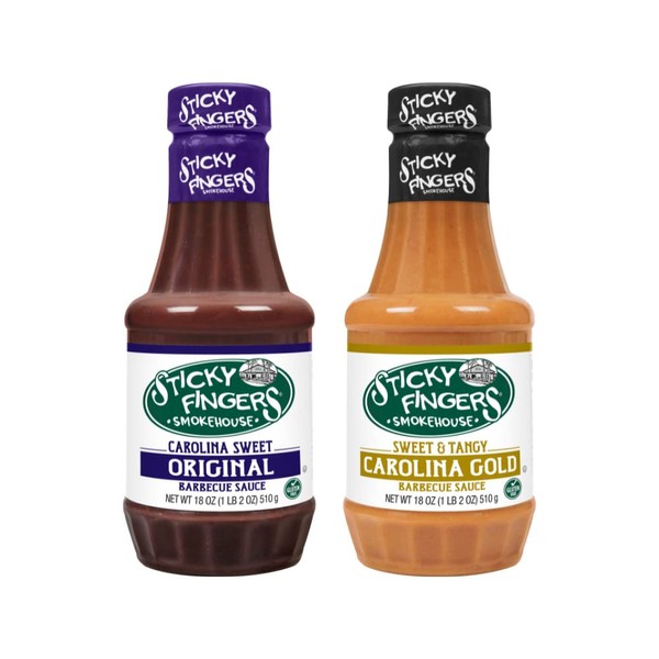 Sticky Fingers Carolina Barbecue Sauce Bundle: (1) Classic and (1) Sweet Barbecue Sauce, 1 of each