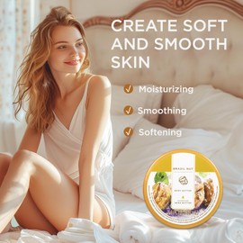 Princess Belle Brazil Nut Body Butter, Brazilian Body Butter Cream, Body Moisturizer for Dry Skin, Natural Shea Butter for Body Care, Deep Moisturizing and Softening-200ml(6.8 floz)