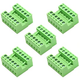 Willwewon 5 Sets 6-Pin 15EDGRK 3.81 mm/0.15 Inch Pitch PCB Mount Screw Pluggable Terminal Block Connector for 28-16AWG