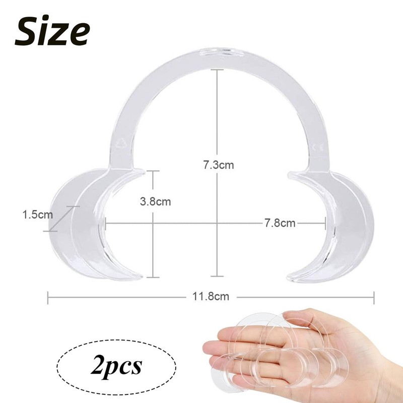 Dental Mouth Opener 2-Pack - C-Shaped Cheek Retractor for Teeth