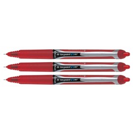 Pilot Pack of 3 Rollerball Pen-Hi-Tecpoint V7 RT, Red