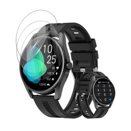 For HUAKUA 1.38-Inch Film Protective Film (2025), High Transparency, High Sensitivity, Thin, Reflection, Resistant to Water and Oil, Flexible TPU, Smartwatch, Smart Watch, 1.38-Inch Protective Film, Compatible with Smartwatch, Round, Men's [3 Packs]