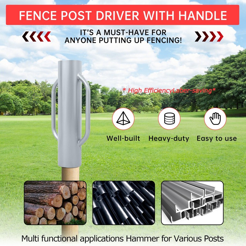 37 LB Fence Post Driver with Handle,Manual T Post Driver
