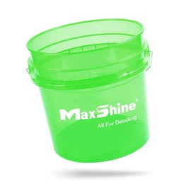Maxshine 3.5gal Universal Green Detailing Bucket – Car Wash Bucket for Scratch-Free Washing, Garage Storage & Detailing Tools – Holds Soap, Foam Cannon, Microfiber Towels & More